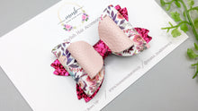 Load image into Gallery viewer, Deep Rose Floral Stacked Bow
