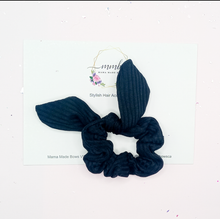 Load image into Gallery viewer, Black Bunny Ear Scrunchie
