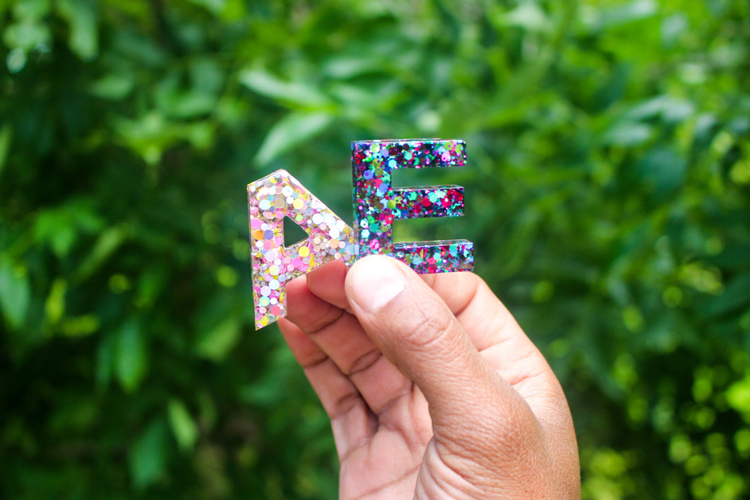 Personalized Resin Initial Clips