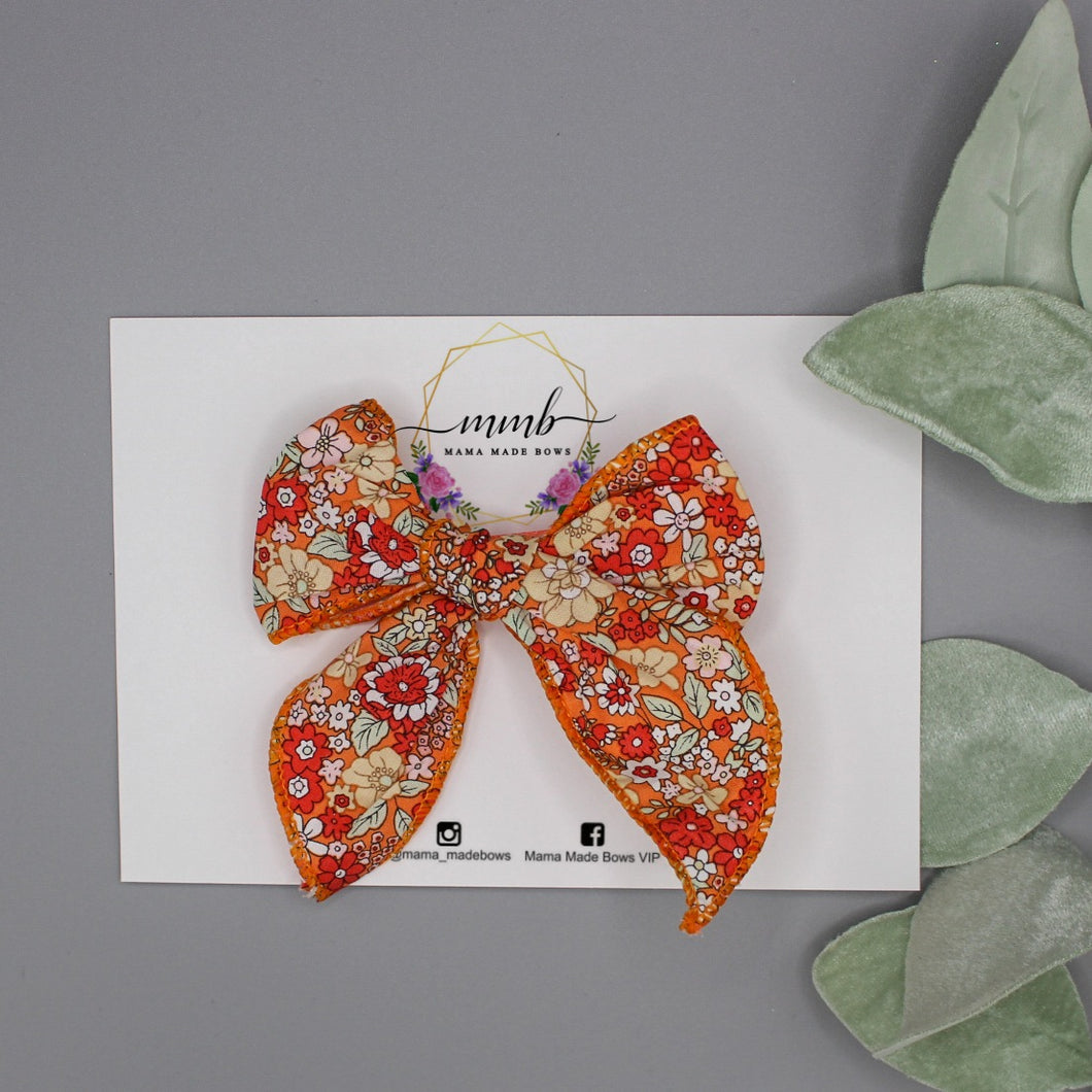 Floral School Girl Bow