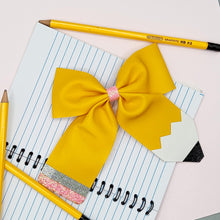 Load image into Gallery viewer, Leather Pencil Bow (with or without personalization)
