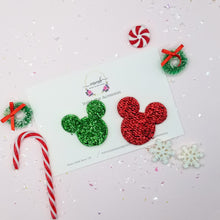 Load image into Gallery viewer, Tinsel Mouse Ears Red or Green
