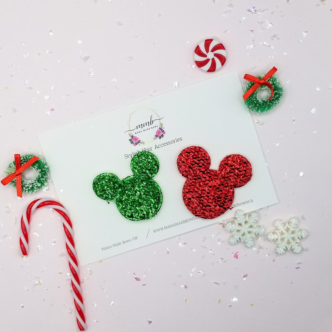 Tinsel Mouse Ears Red or Green