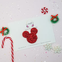 Load image into Gallery viewer, Tinsel Mouse Ears Red or Green
