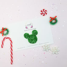 Load image into Gallery viewer, Tinsel Mouse Ears Red or Green
