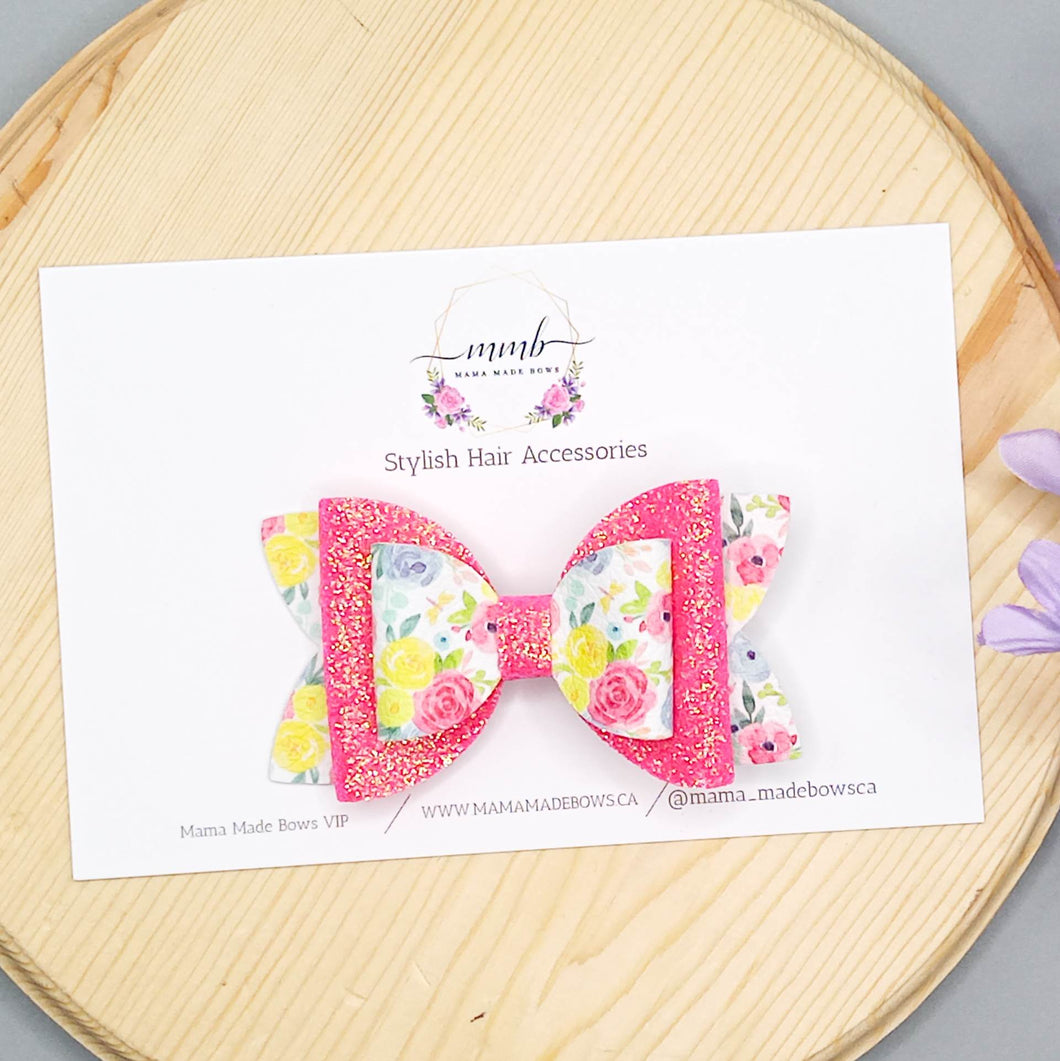 Bright Floral Stacked Bow