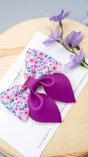 Load image into Gallery viewer, Purple Floral Sailor Bow
