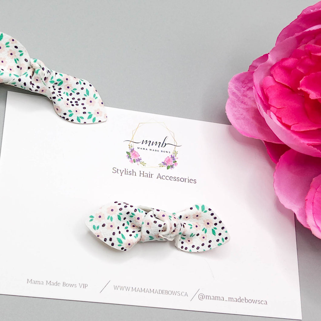 Spotted Floral Knotted Bow