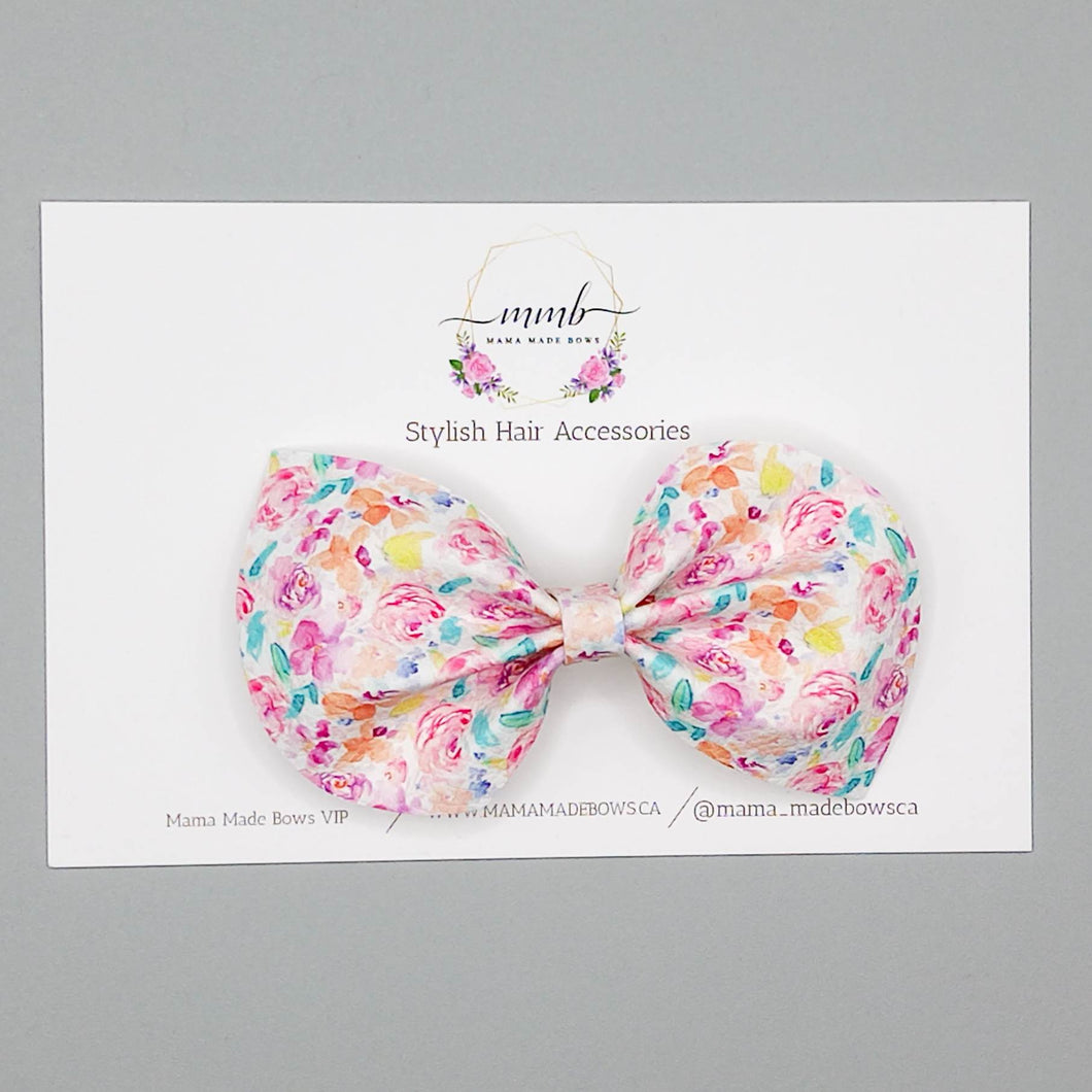 Pink Floral Charlotte Bow