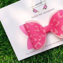 Load image into Gallery viewer, Pink Leopard Harper Swim Bow
