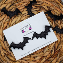 Load image into Gallery viewer, Glitter Bats pigtails
