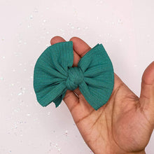 Load image into Gallery viewer, Teal Abby Fabric Bow
