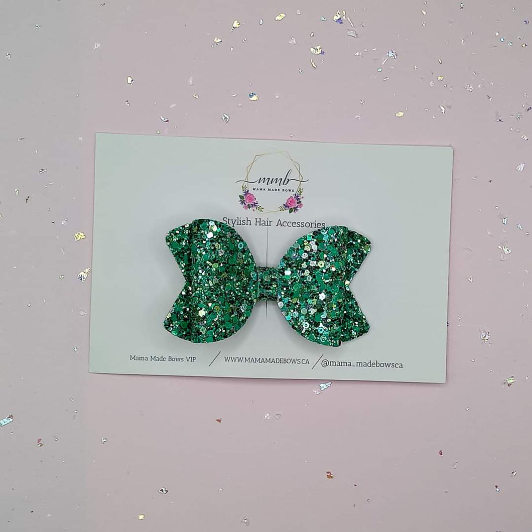 Teal Glitter Bow