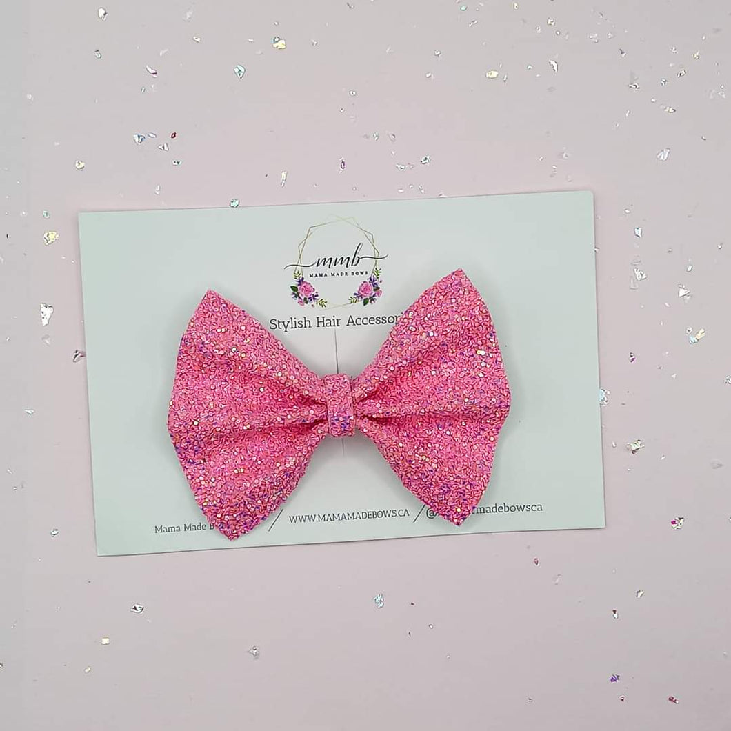 Pink Glitter Pinch Bow