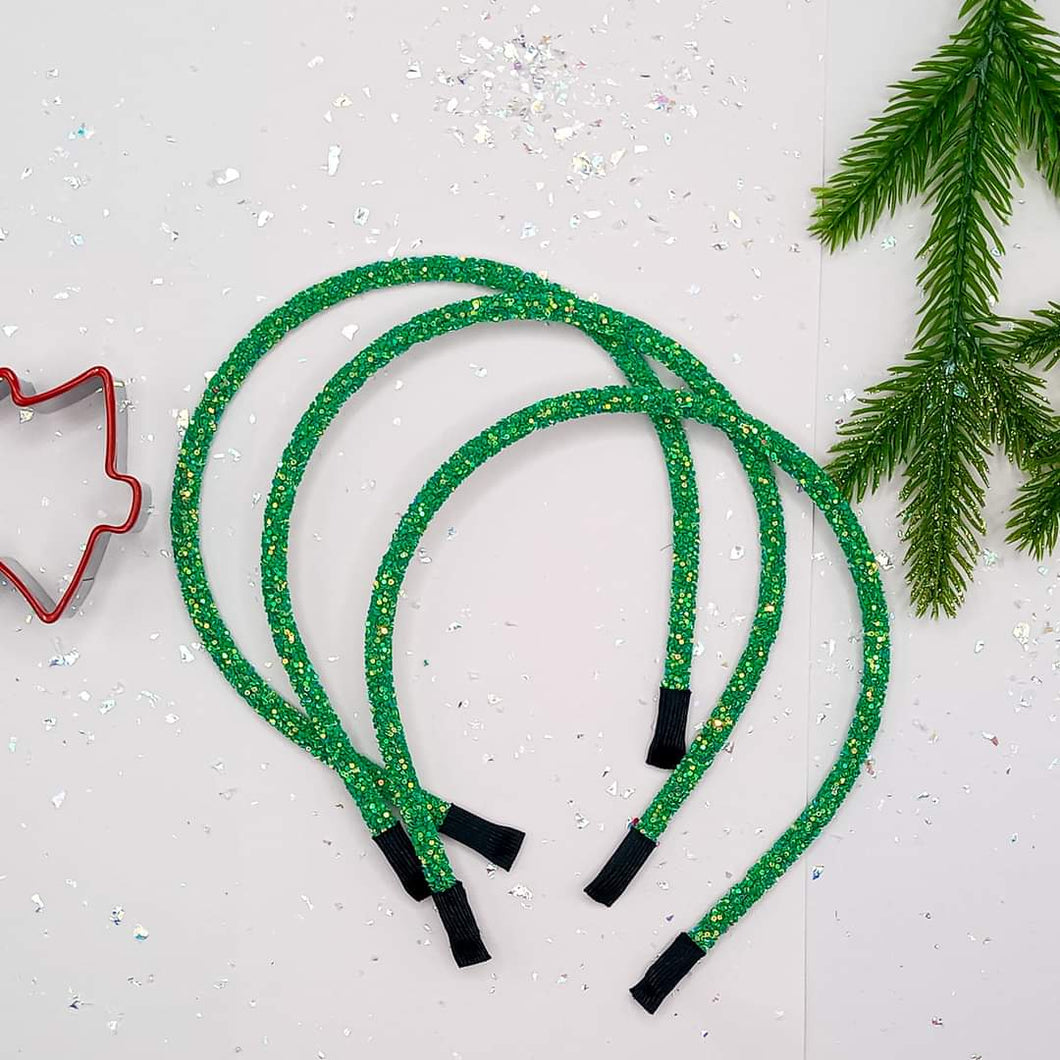 Christmas Green Glitter Headband