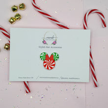 Load image into Gallery viewer, Peppermint Swirl Mouse Ears Clip
