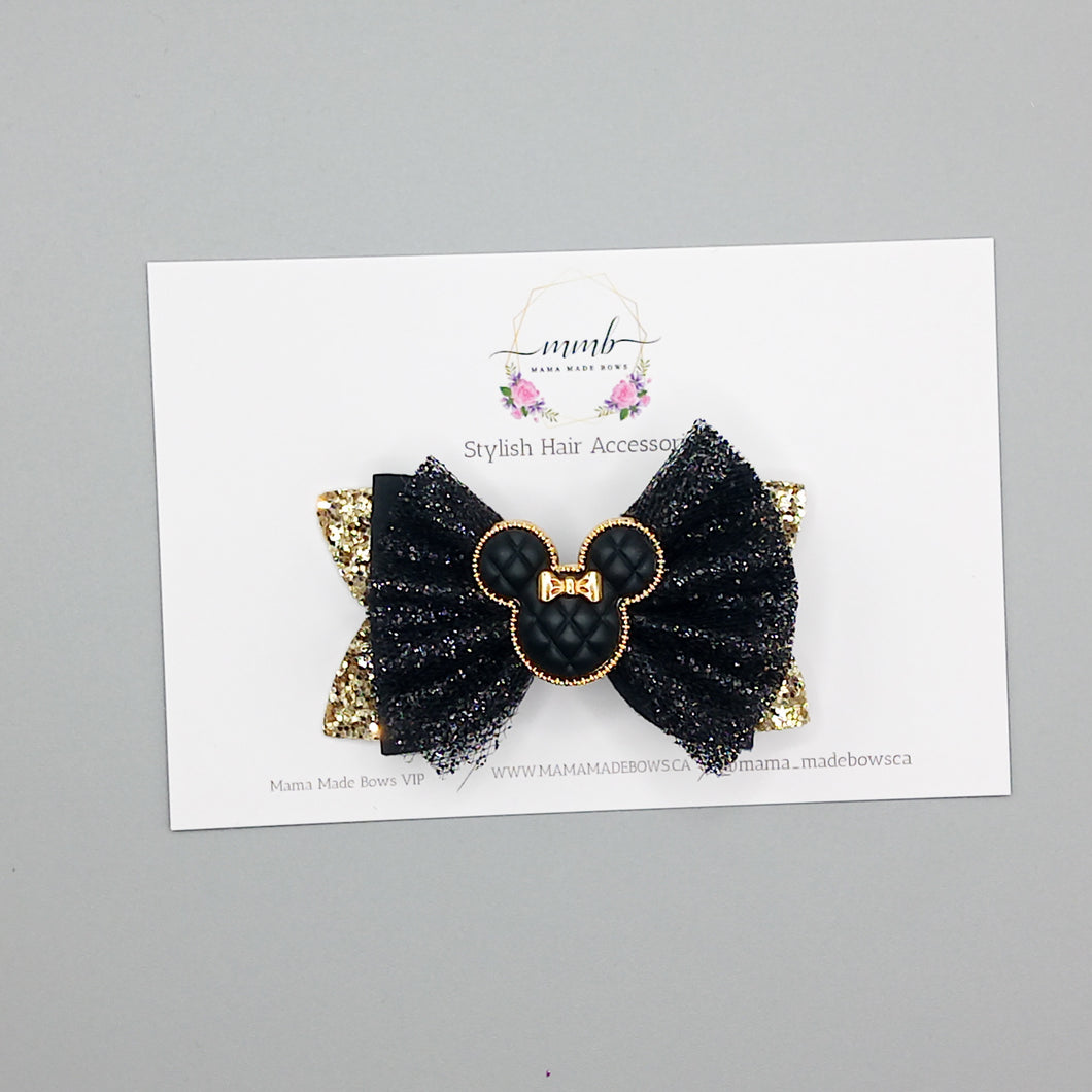 Black Tulle Mouse Ears Bow