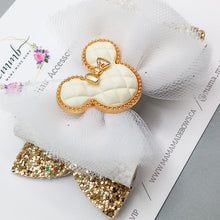 Load image into Gallery viewer, White Tulle Mouse Ears Bow
