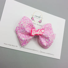 Load image into Gallery viewer, Pink Speckled Barbie Addy Bow
