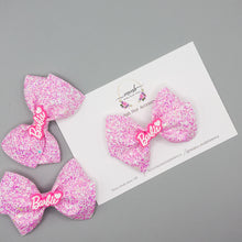 Load image into Gallery viewer, Pink Speckled Barbie Addy Bow
