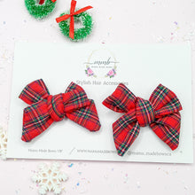 Load image into Gallery viewer, Christmas Plaid Handtied Pigtails
