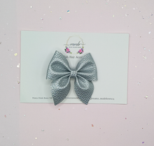 Load image into Gallery viewer, Metallic Silver Mini Sailor Bow
