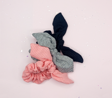 Load image into Gallery viewer, Charcoal Bunny Ear Scrunchie
