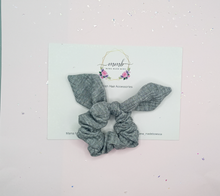 Load image into Gallery viewer, Charcoal Bunny Ear Scrunchie
