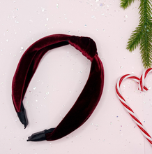 Load image into Gallery viewer, Burgundy Velvet Headband *must go tracked*
