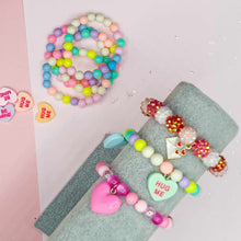 Load image into Gallery viewer, Conversation Hearts Charm Bracelet
