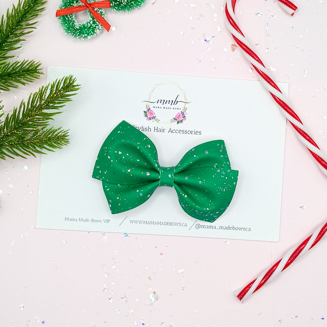Green Speckled Addy Bow