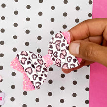 Load image into Gallery viewer, Heart Leopard Stacked Bow
