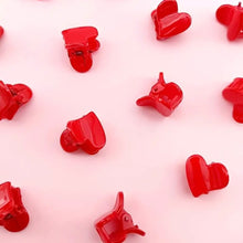 Load image into Gallery viewer, Mini claw heart clips (pink or red)
