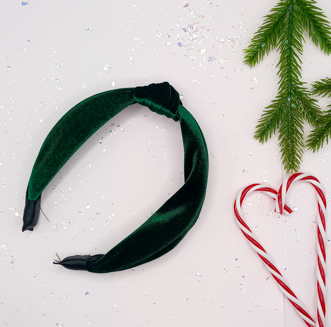 Christmas Green Velvet Headband *must go tracked*