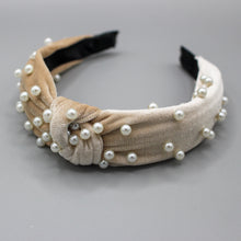 Load image into Gallery viewer, Velvet Headbands with Pearl Detail (must go tracked)
