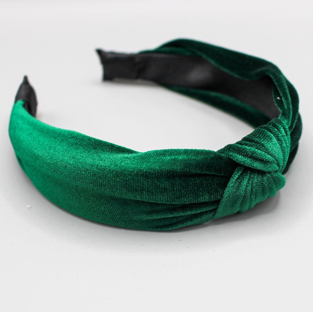 Green Velvet Twist Headband (must go tracked)