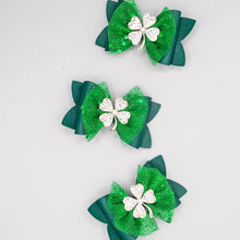 Load image into Gallery viewer, Rhinestone Shamrock Bow
