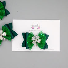 Load image into Gallery viewer, Rhinestone Shamrock Bow
