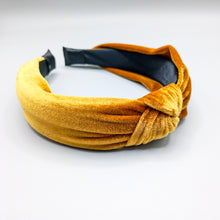 Load image into Gallery viewer, Velvet Twist Headband Mustard (Must go tracked)
