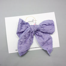 Load image into Gallery viewer, Purple Eyelet Bow
