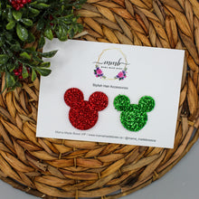 Load image into Gallery viewer, Tinsel Mouse Ears Red or Green
