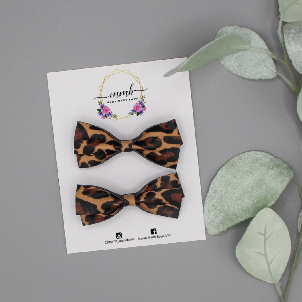 Leopard  Addy Bow Pigtails