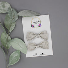 Load image into Gallery viewer, Grey Embossed mini Addy Bow
