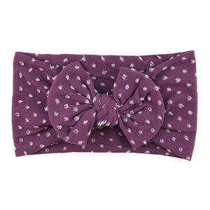 Purple Polkadot Knotted Headwrap