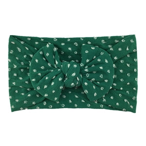 Green Polkadot Knotted Headwrap